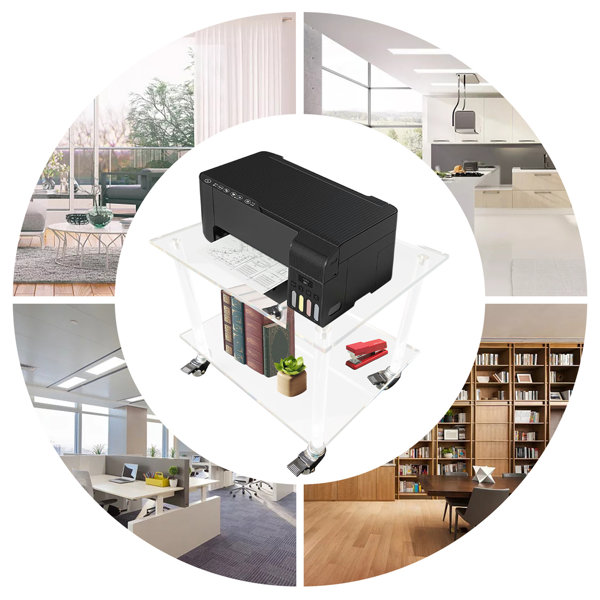 YINXIER 2Tier Under Desk Printer Table With Wheels Wayfair